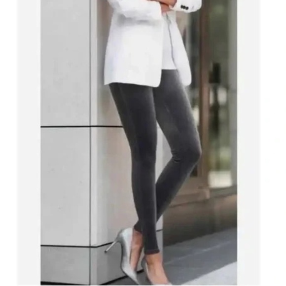 SPANX dark gray velour/velvet 'Ready To Wow' leggings - Picture 2 of 10